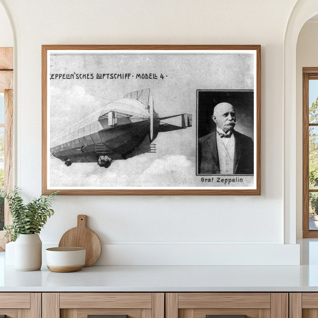 Historic Zeppelin Airship Model 4 with Graf Portrait