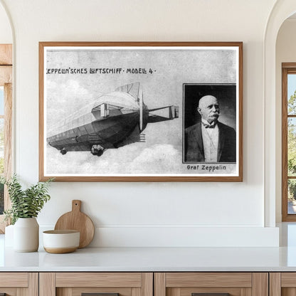 Historic Zeppelin Airship Model 4 with Graf Portrait
