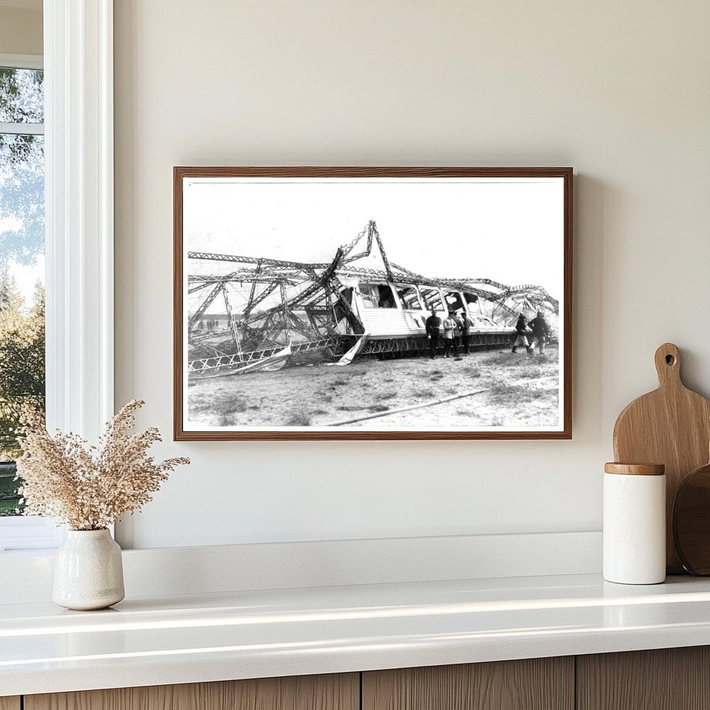 1913 Wreckage of German Airship L.2 in Historic Crash