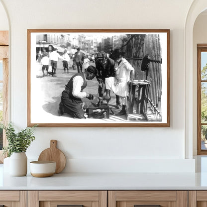 Vintage NYC Shoe Shiners: A 1911 Street Scene