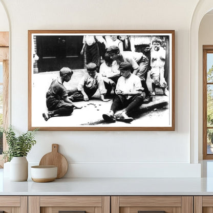 Street Life: Boys Engrossed in Checkers, NYC 1908-1915