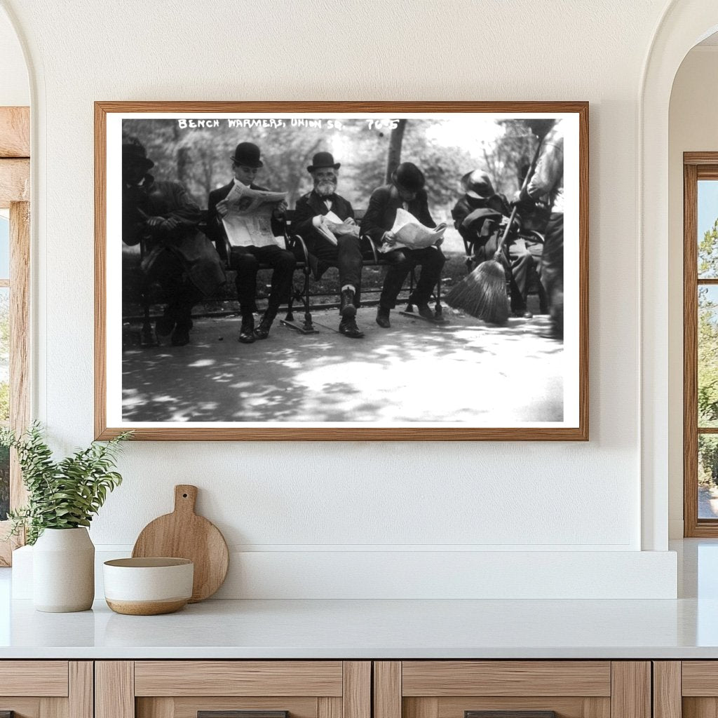 Union Square 1908: People Enjoying Park Benches