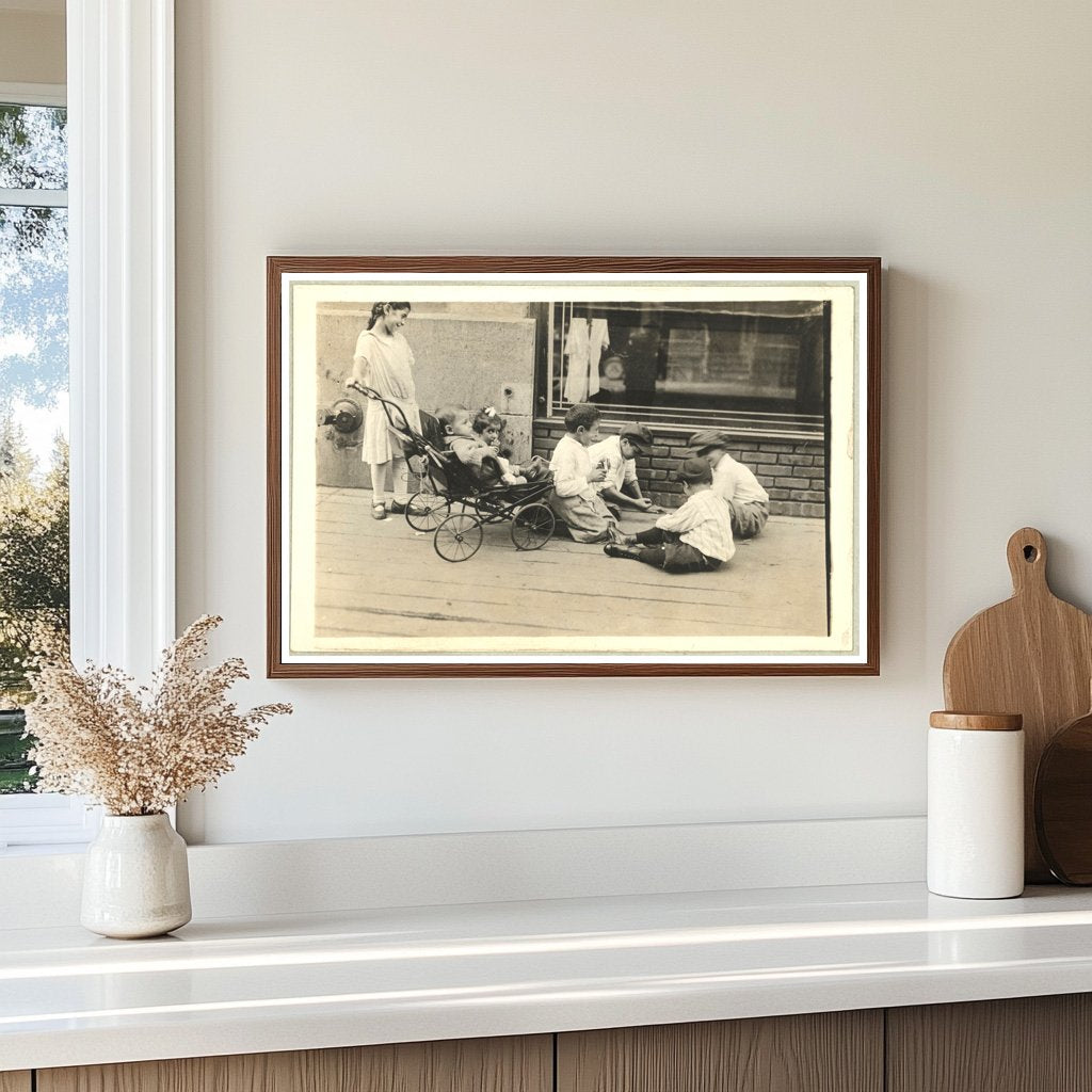 Joyful Syrian Kids Playing in Early 1900s NYC