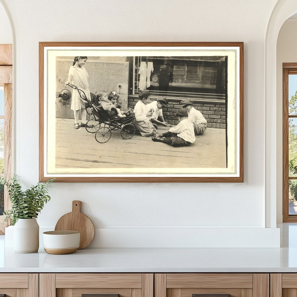 Joyful Syrian Kids Playing in Early 1900s NYC