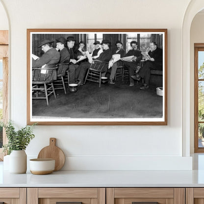 1908 Bowery Lodging House Reading Room Scene