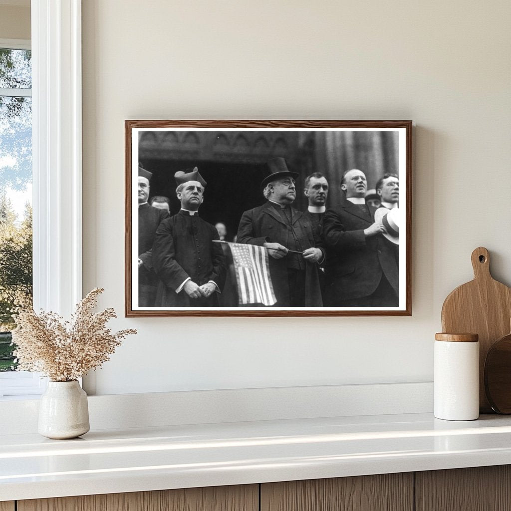 Mgr. Lavelle Salutes 69th NY Regiment with Flag