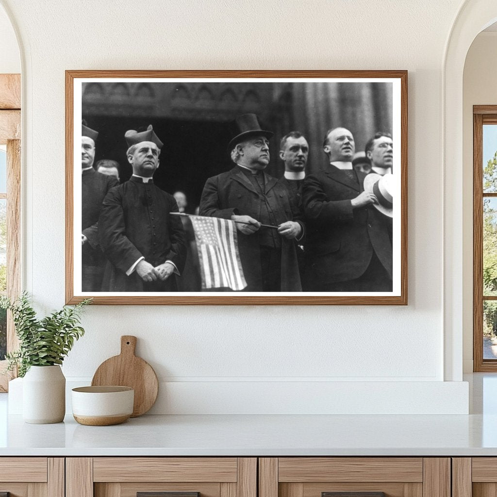 Mgr. Lavelle Salutes 69th NY Regiment with Flag