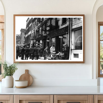 Seamen Gathered Outside NYCs Maritime Haven, 1911