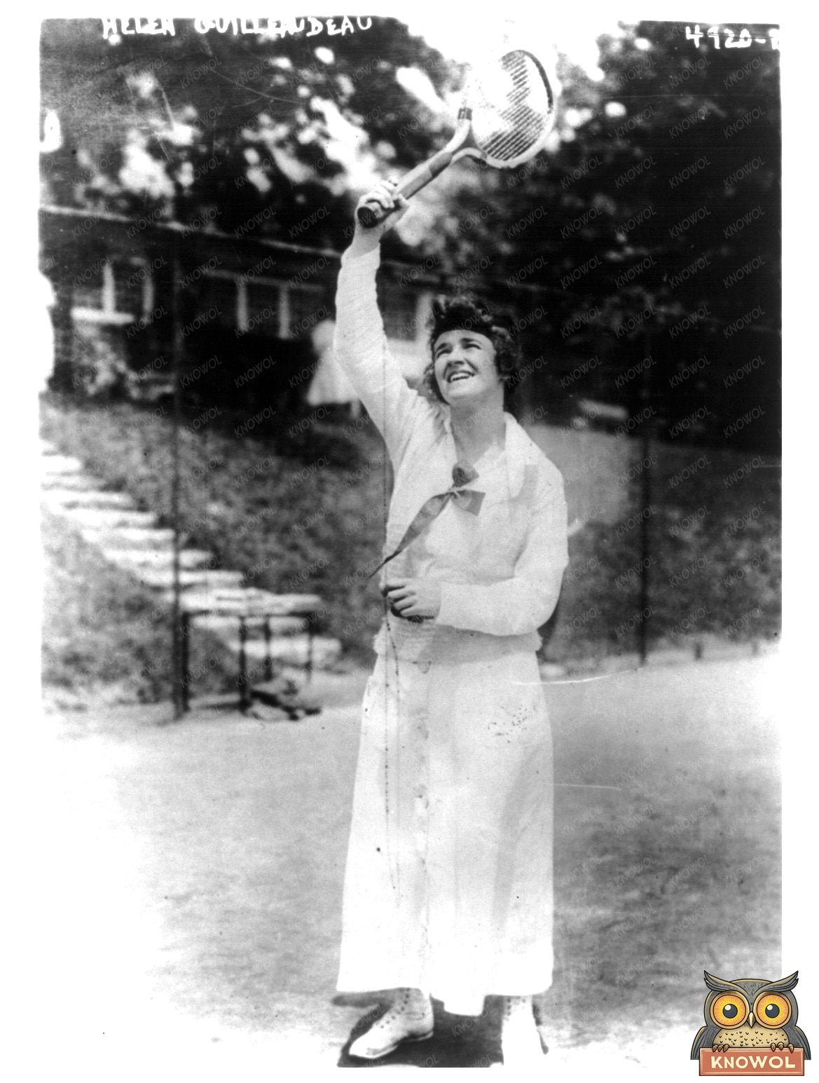 1922 Tennis Champion Helen Guilleaudeau in Action