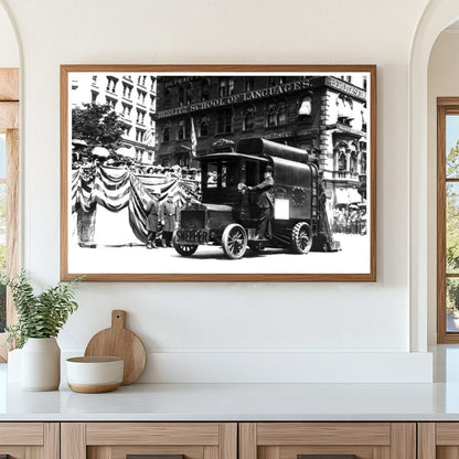 Vintage Auto Street Cleaner in Bustling NYC, 1907-1913