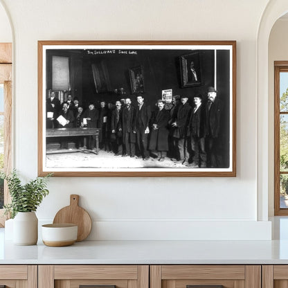 1910 Bowery Men Waiting in Line for New Shoes