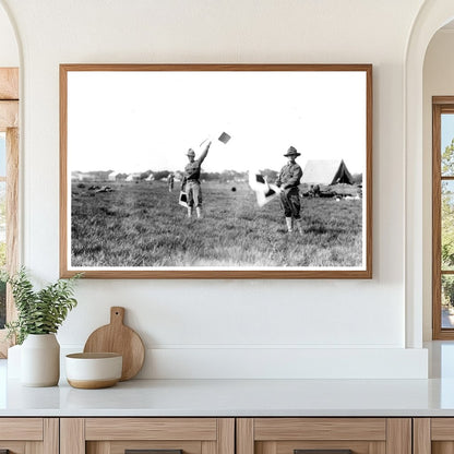 1915 Soldiers Signaling During National Guard Drills