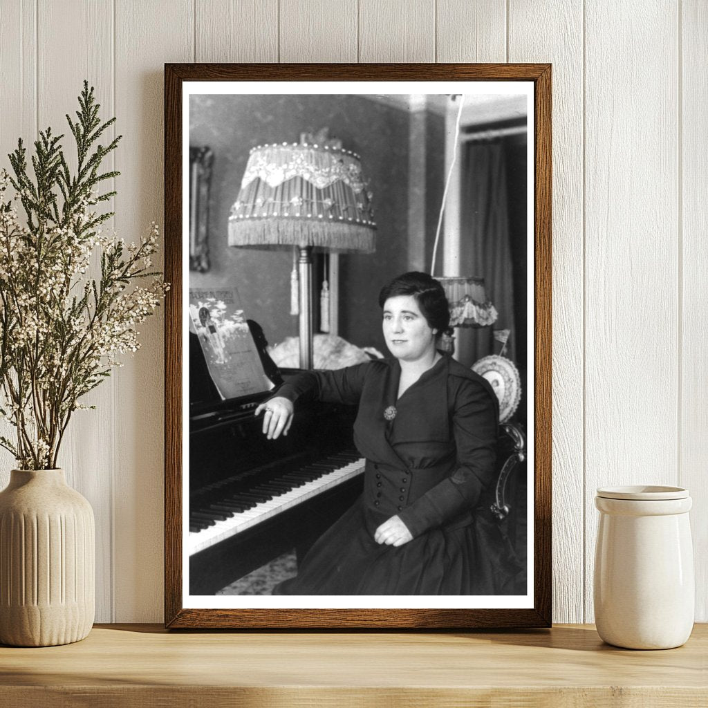 Elegant Portrait of Australian Singer Amy Castles at Piano