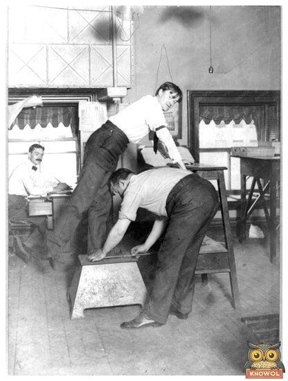 1908 NYC Police Measuring Footprints for Crime Studies