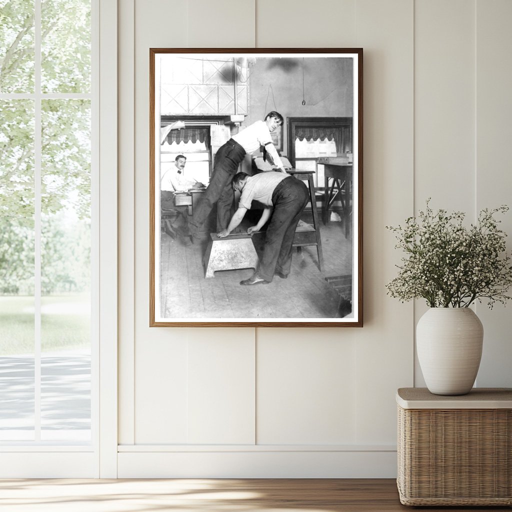 1908 NYC Police Measuring Footprints for Crime Studies