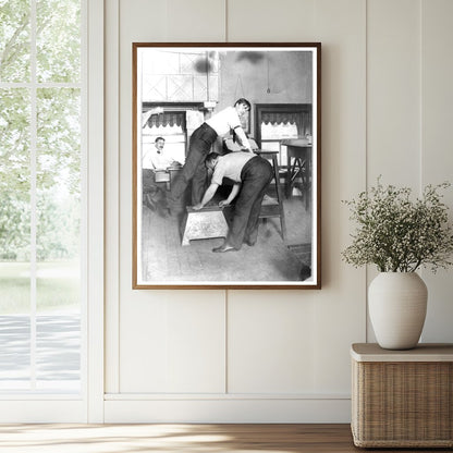 1908 NYC Police Measuring Footprints for Crime Studies