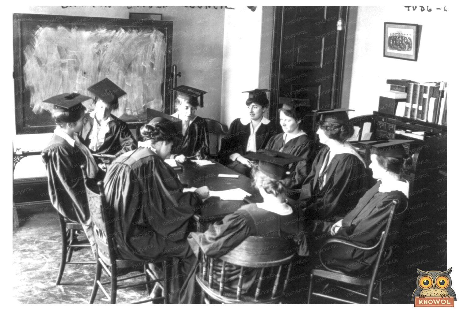 1916 Barnard College Student Council in Caps and Gowns