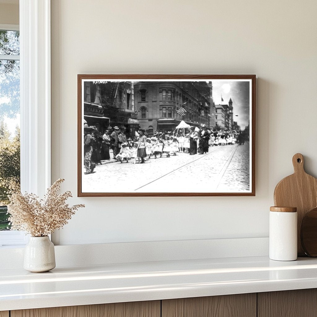 Charming Girls in White Dresses at 1907 NYC Parade