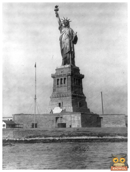 Circa 1908: Iconic Statue of Liberty from Harbor