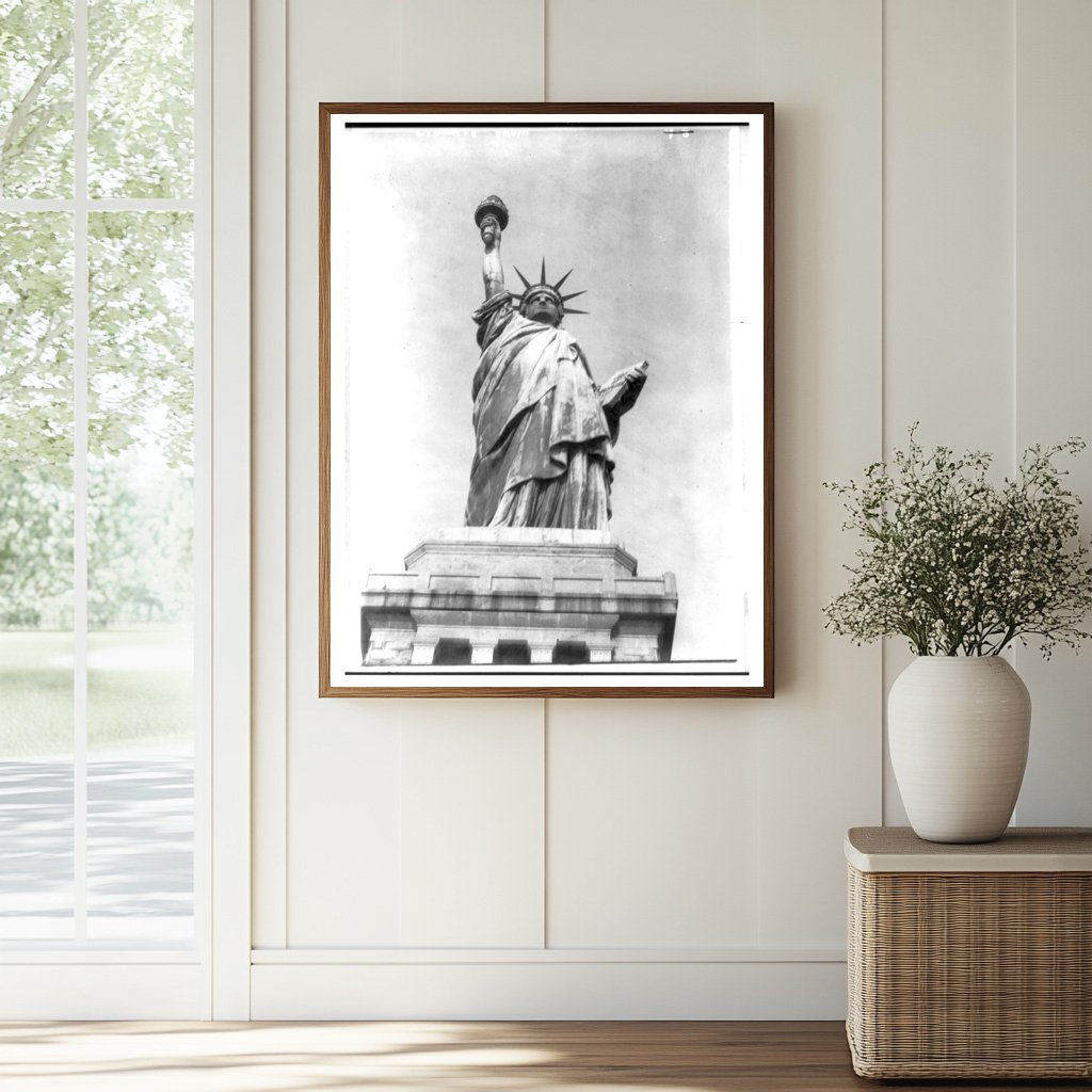 1908 View of Liberty Statue at Bedloes Island