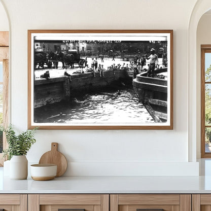 Playful Boys Swimming at Rutgers Slip, NYC 1908