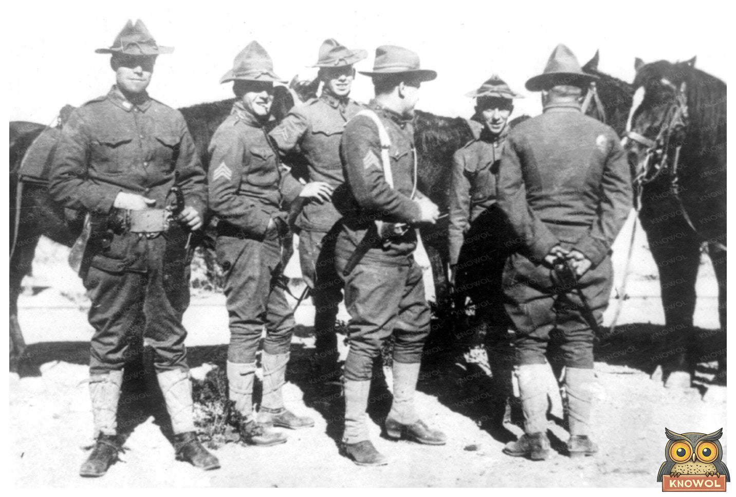 Cavalrymen and Horses in El Paso, 1912