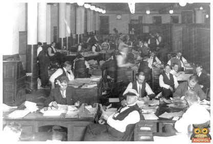 Busy 1900s New York World City Room Scene