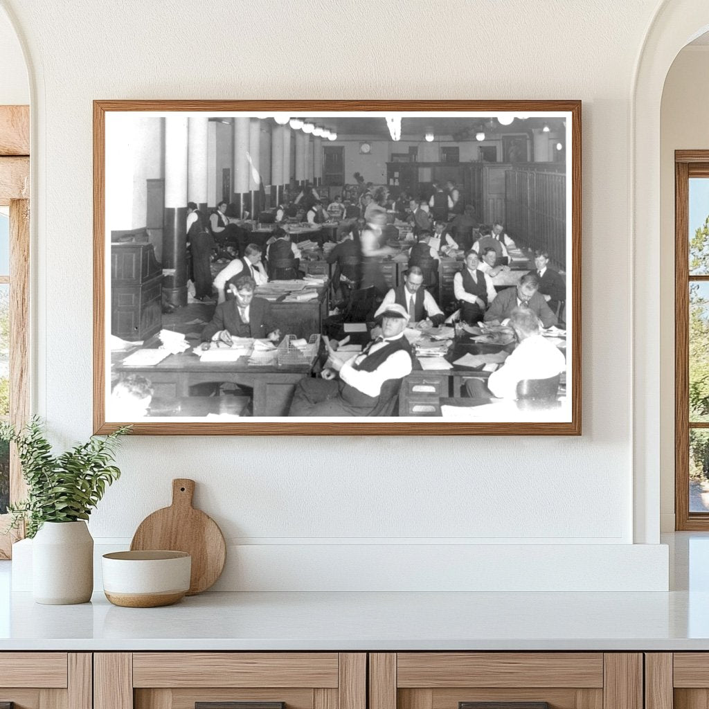 Busy 1900s New York World City Room Scene