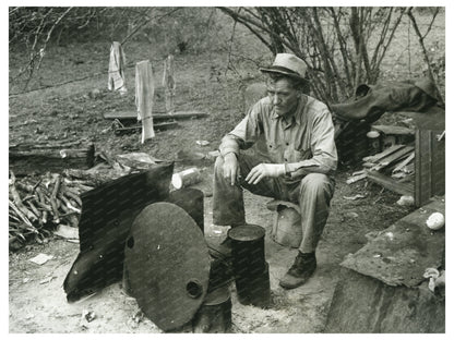 Migrant Worker by Campfire Harlingen Texas 1939