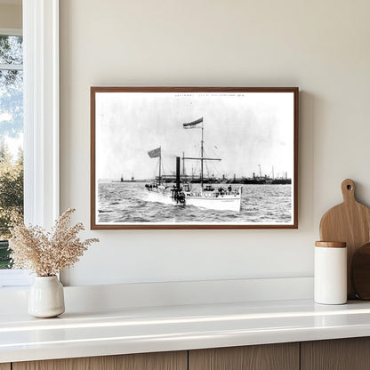 Historic Clermont Steamboat on Hudson River, 1909