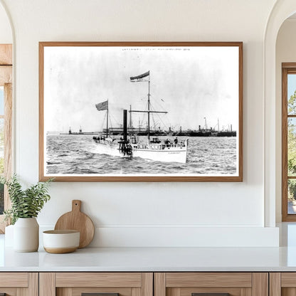 Historic Clermont Steamboat on Hudson River, 1909