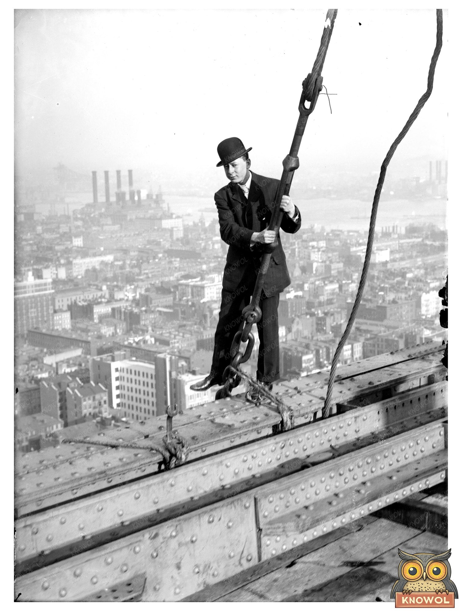 1908 NYC Photographer on Metropolitan Buildings Peak
