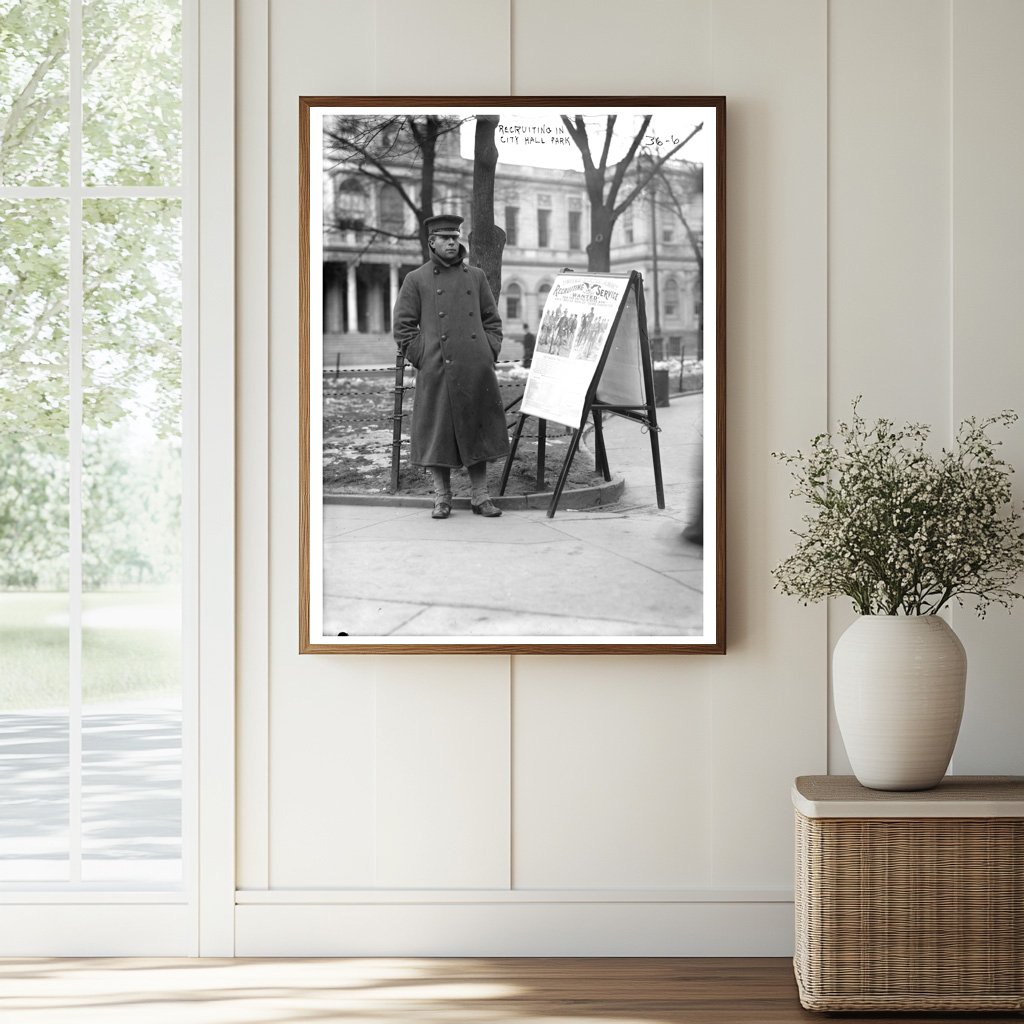 Historic 1908 NYC Military Recruitment Scene