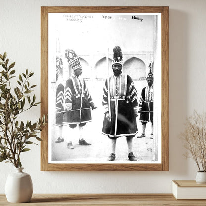 1918 Palace Attendants in Historical Persia Scene