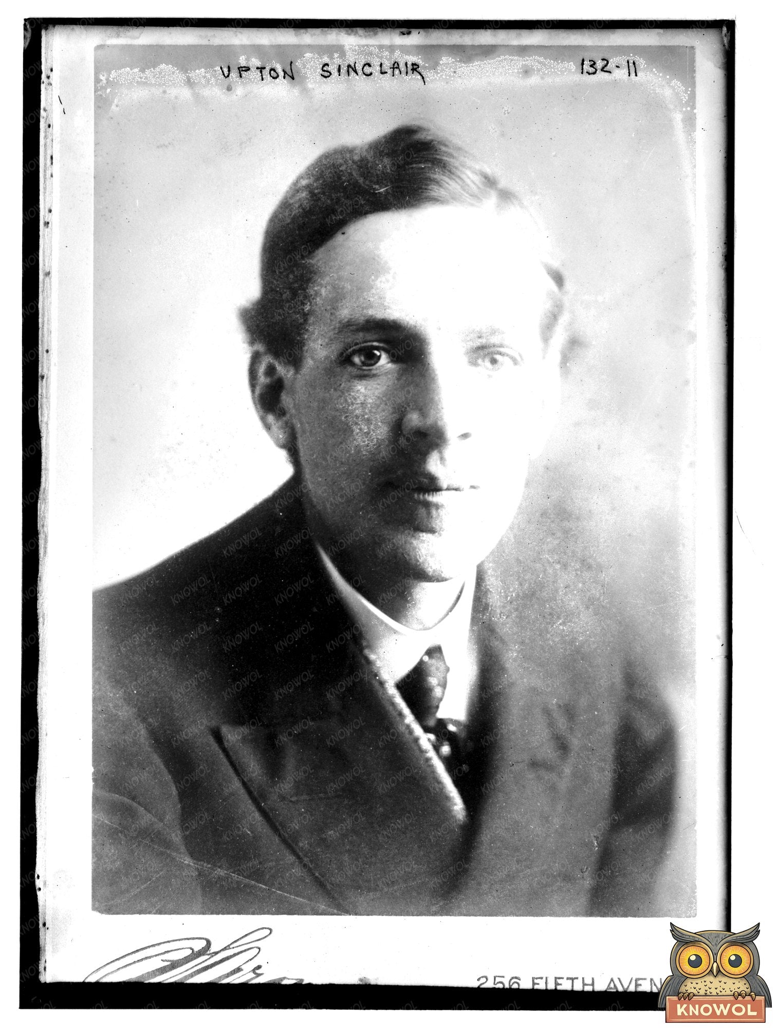 Striking Portrait Bust of Upton Sinclair, NYC Studio