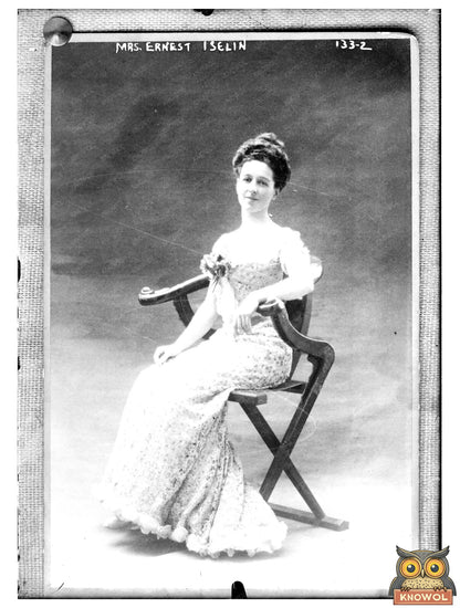 Elegant Mrs. Iselin in Vintage 20th Century Portrait