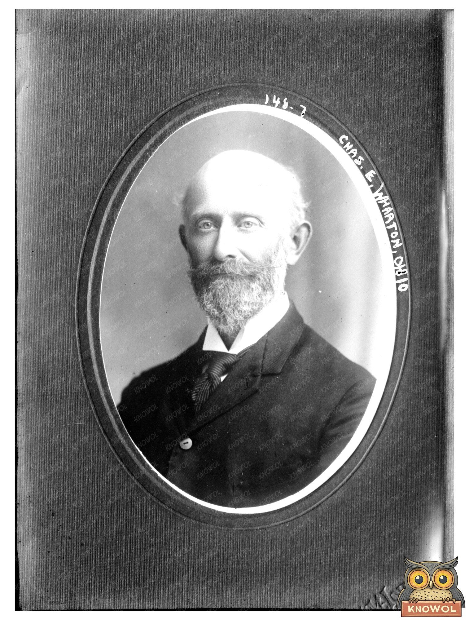 Cameo Portrait of Notable Ohioan Chas. E. Wharton