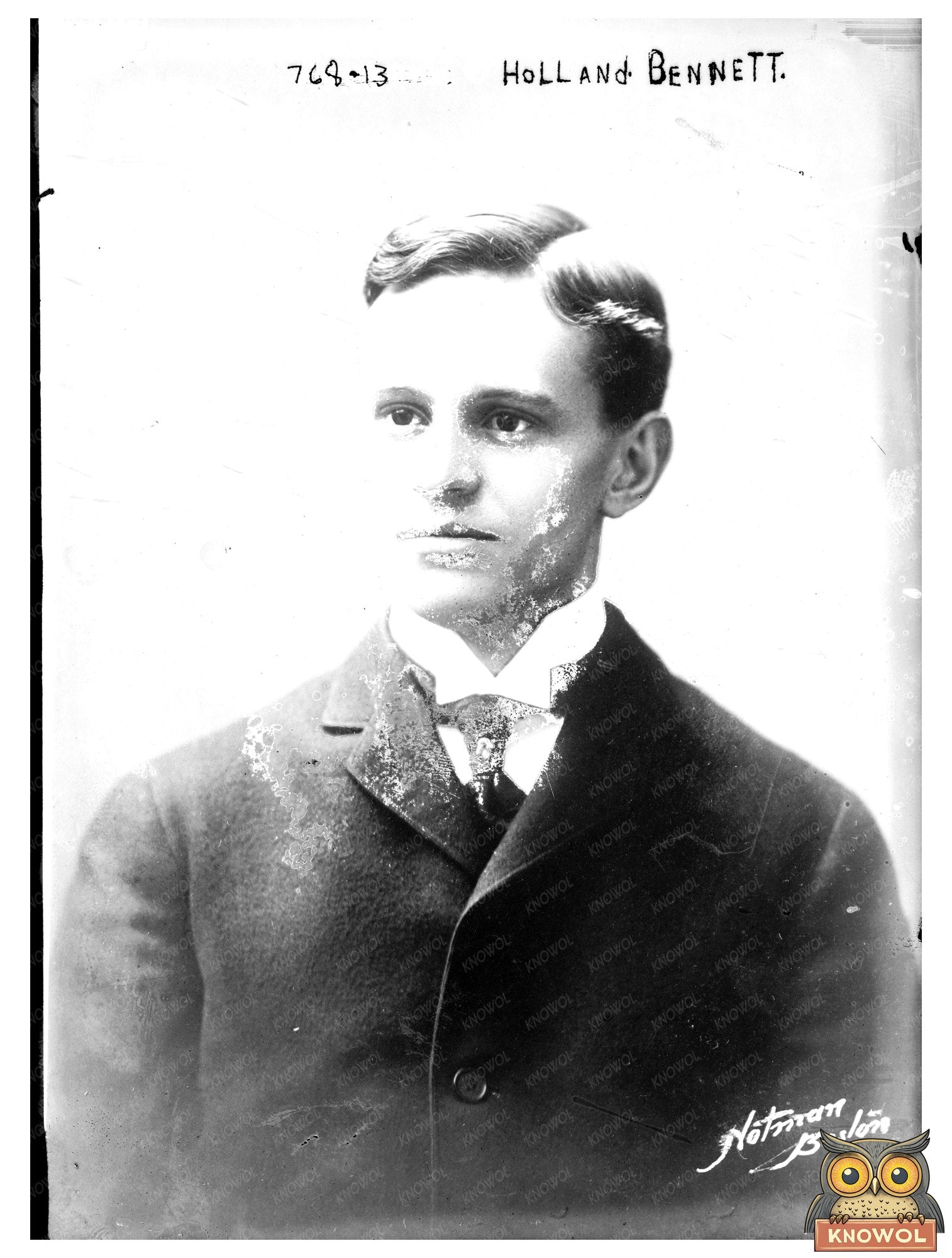 1909 Portrait of Holland Bennett, Boston Legacy