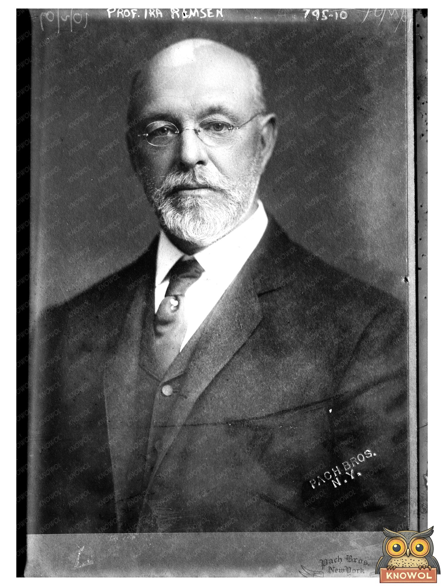 Historic Portrait of Chemist Prof. Ira Remsen, 1909