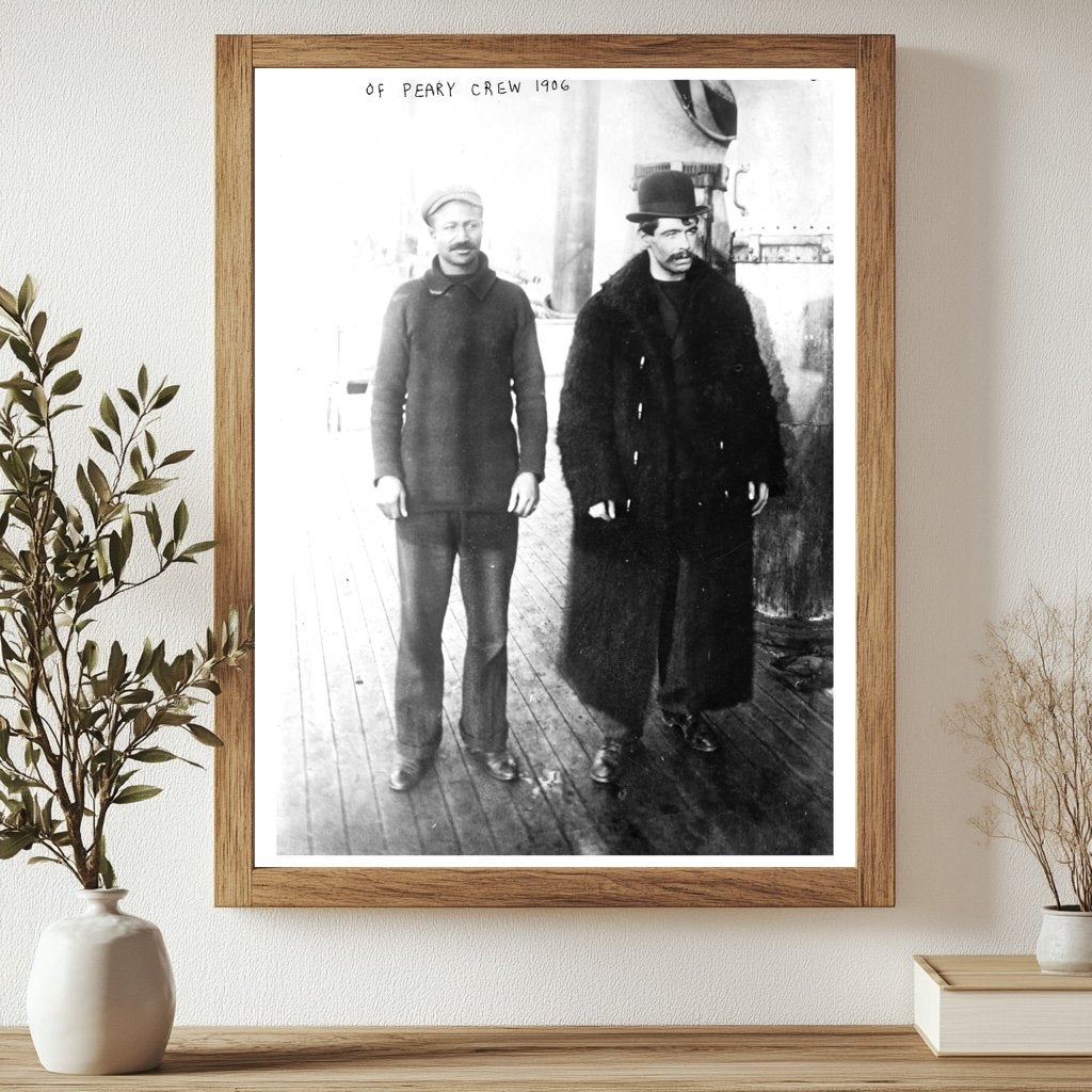 1906 Arctic Explorer Mat Henson on Ship Deck