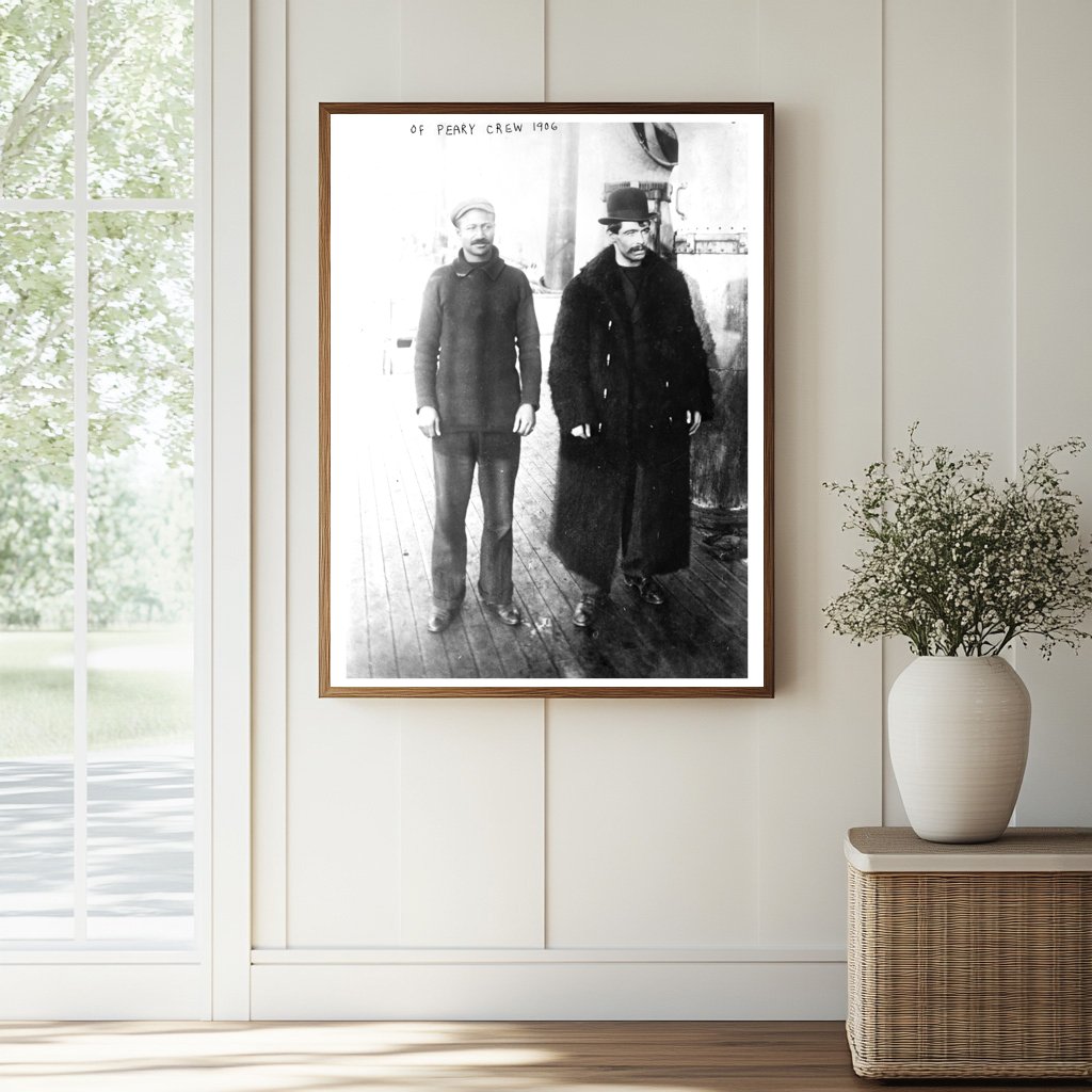 1906 Arctic Explorer Mat Henson on Ship Deck