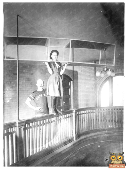 1910 Pittsburgh: Swimwear Clad Woman in Airplane