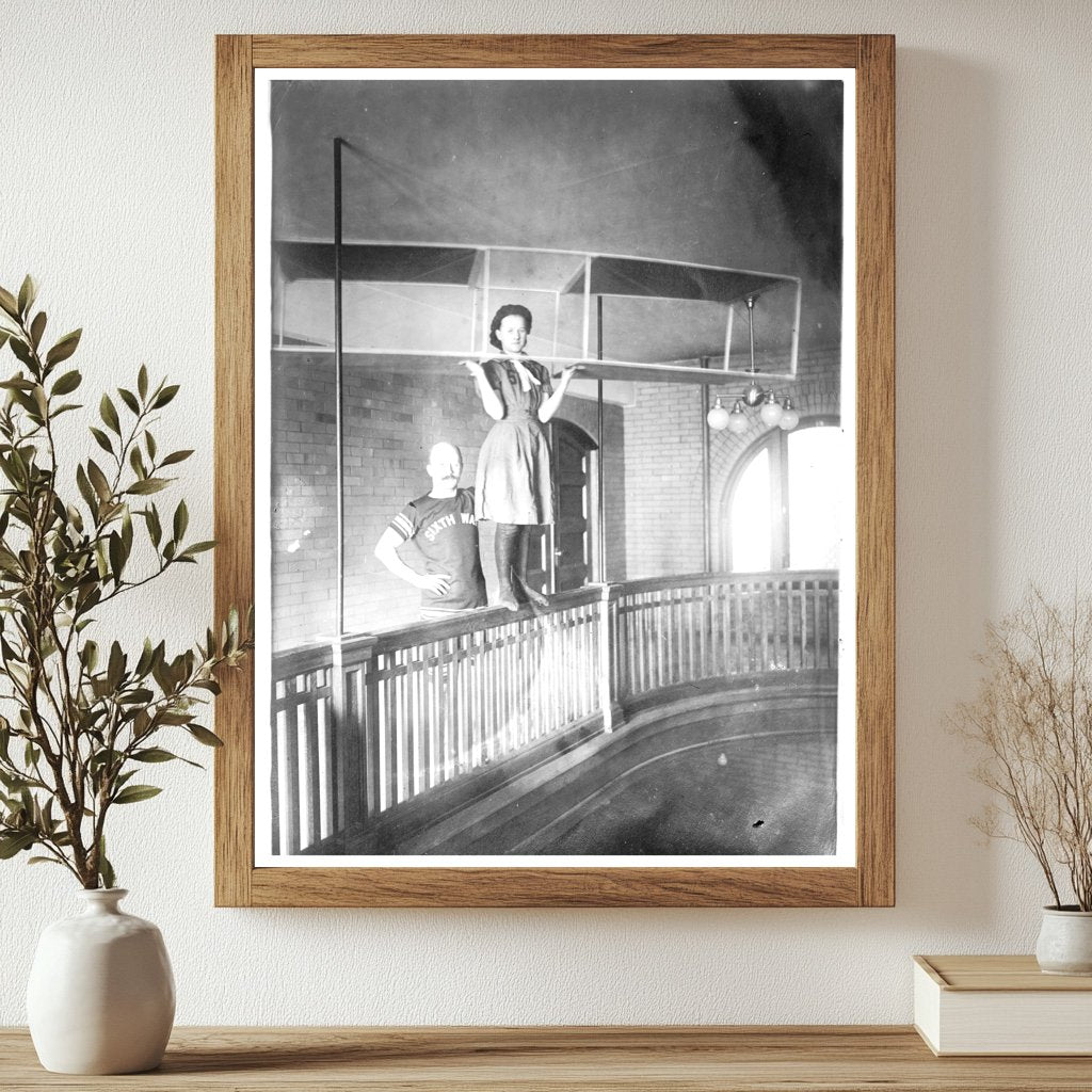 1910 Pittsburgh: Swimwear Clad Woman in Airplane