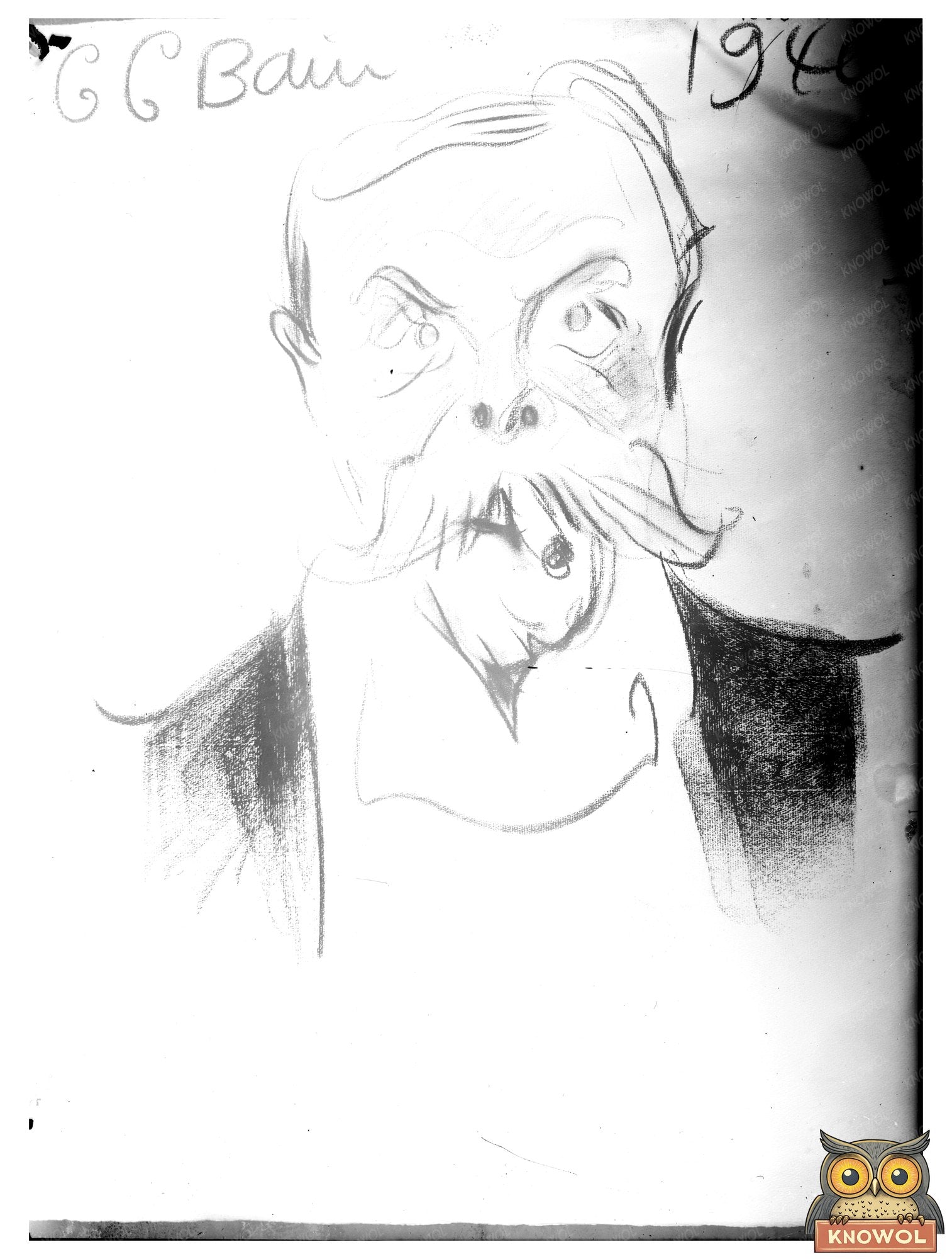 Vintage Cartoon of Photojournalist G.G. Bain