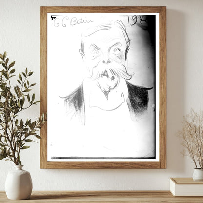 Vintage Cartoon of Photojournalist G.G. Bain