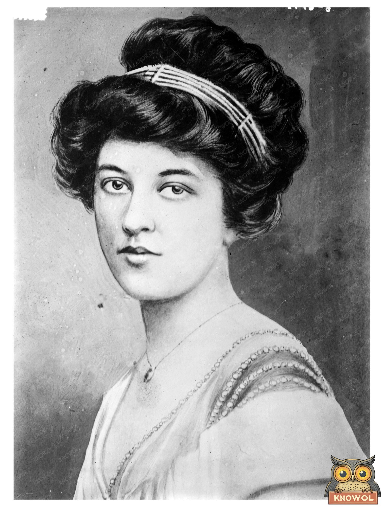 Elegant Portrait of Early 20th Century Socialite