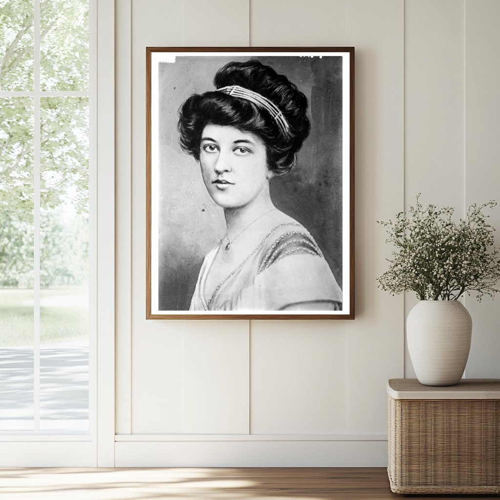 Elegant Portrait of Early 20th Century Socialite