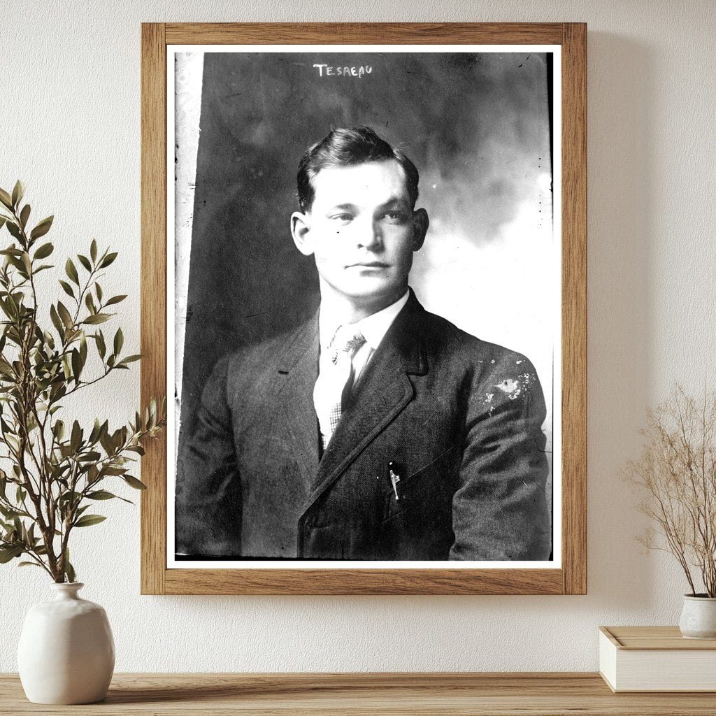 1910 Baseball Star Jeff Tesreau in Action