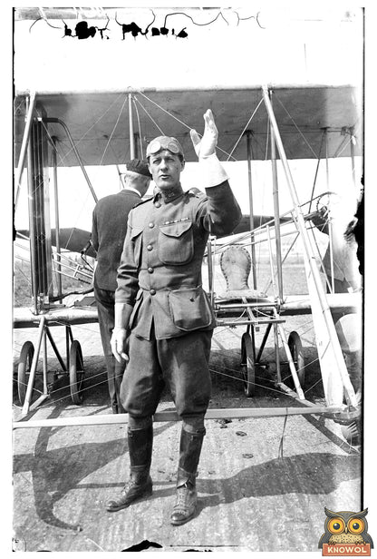Historic Aviation Pioneer: Captain in Front of Seaplane