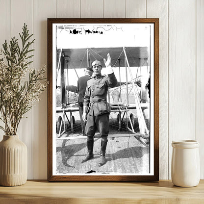 Historic Aviation Pioneer: Captain in Front of Seaplane